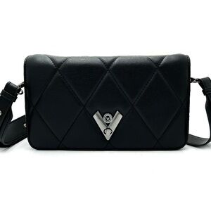Valentino Orlandi Black Quilted Crossbody Bag